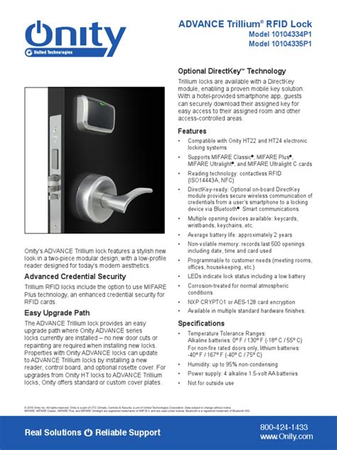 onity trillium rfid problems